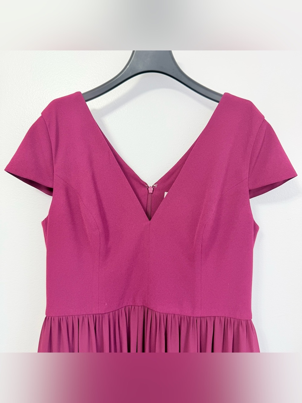 Dress the Population Corey Dress Dark Magenta Purple Midi Fit & Flare Size XL - Picture 5 of 15